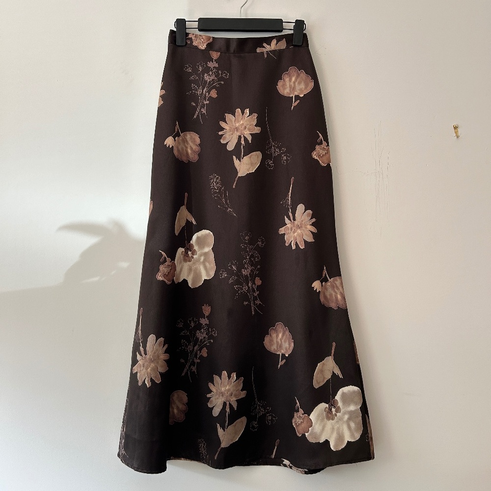 Star City Clothing Company Brown Floral Maxi Skirt